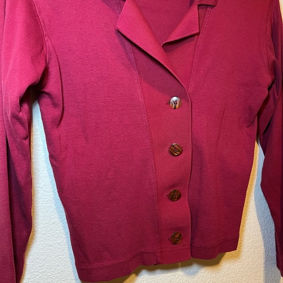 Red Button-Up Cardigan - Picture 2 of 5